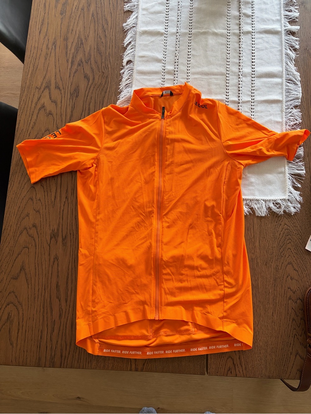 Men's High-Visibility Orange Cycling Jersey